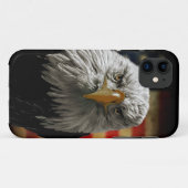 Coques Case-Mate iPhone Aigle américain chauve sur drapeau grunge (Dos (Horizontal))