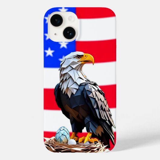 Coques Case-Mate iPhone Aigle américain origami (Verso)