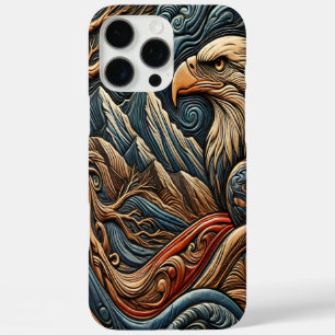 Coques iPhone 16 Pro Max Aigle dans l'art sauvage en cuir
