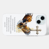 Coques Case-Mate iPhone Aigle de foi inspirant Épée dorée Croix beige (Verso (horizontal))