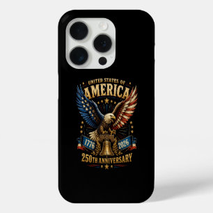 Coque iPhone 15 Pro Aigle du 250e anniversaire des États-Unis d'Amériq