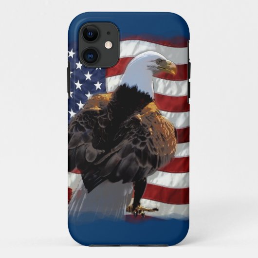 Coques Case-Mate iPhone Aigle et drapeau américain pour le patriote (Dos)
