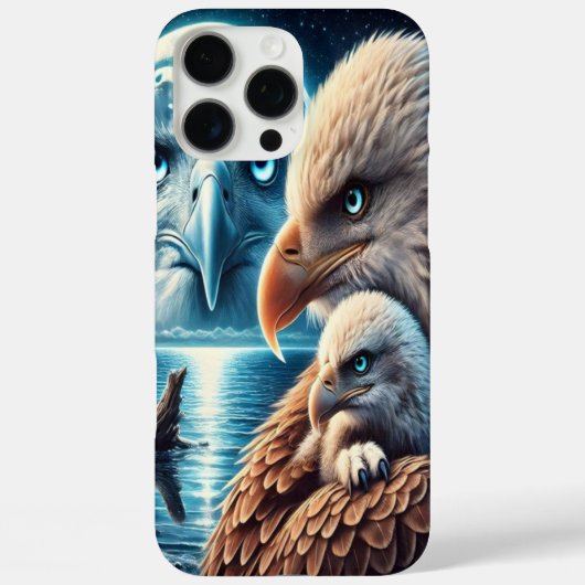 Coques Case-Mate iPhone Aigle majestueux au-dessus de lune océanique lumin (Verso)