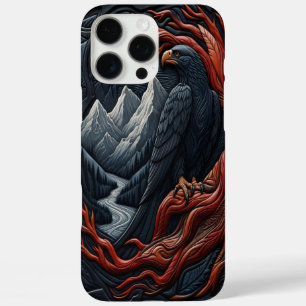 Coques iPhone 16 Pro Max Aigle majestueux scène au look cuir