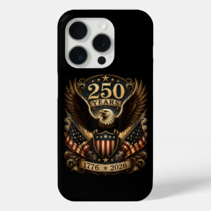 Coque iPhone 15 Pro Aigle patriotique américain 1776 2026 250e 4 juill