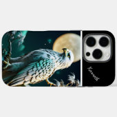 Coques Case-Mate iPhone Aigle Silhouetté Contre Une Pleine lune (Verso (horizontal))