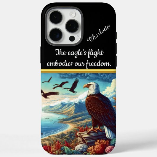 Coques Case-Mate iPhone Aigle survolant le coucher du soleil côtier (Verso)