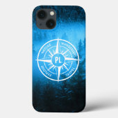 Coques Case-Mate iPhone Aiguille de compas monogramme brouillard dans la f (Verso)