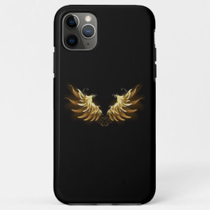 Case-Mate iPhone Case Ailes d'Ange d'or sur arrière - plan noir