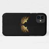 Coques Case-Mate iPhone Ailes d'Ange d'or sur arrière - plan noir (Dos (Horizontal))