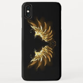 Coques Case-Mate iPhone Ailes d'ange dorées sur fond noir (Dos)
