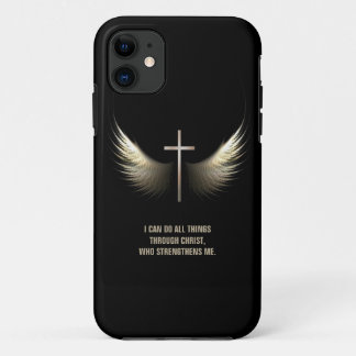 Etui iPhone Case-Mate Ailes de Saint-Esprit et croix chrétienne