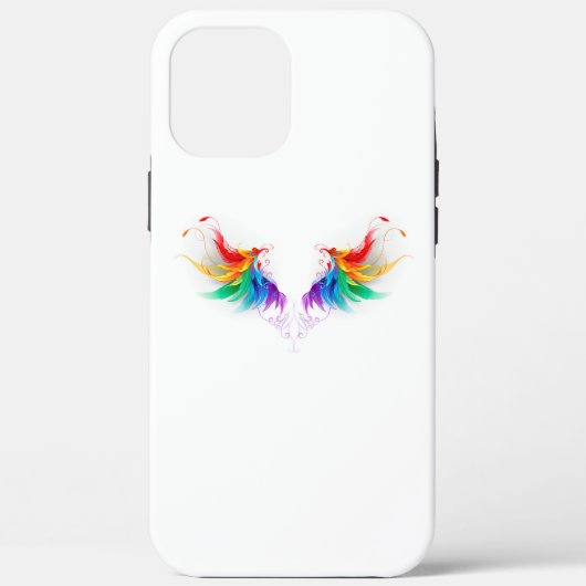 Coques Case-Mate iPhone Ailes fluffy arc-en-ciel (Verso)