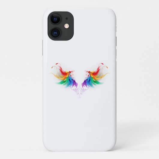 Coques Case-Mate iPhone Ailes fluffy arc-en-ciel (Dos)