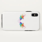 Coques Case-Mate iPhone Ailes fluffy arc-en-ciel (Dos (Horizontal))
