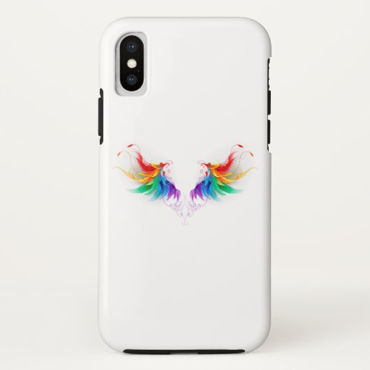 Coques Case-Mate iPhone Ailes fluffy arc-en-ciel (Dos)