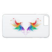 Coques Case-Mate iPhone Ailes fluffy arc-en-ciel (Dos (Horizontal))