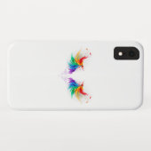 Coques Case-Mate iPhone Ailes fluffy arc-en-ciel (Dos (Horizontal))