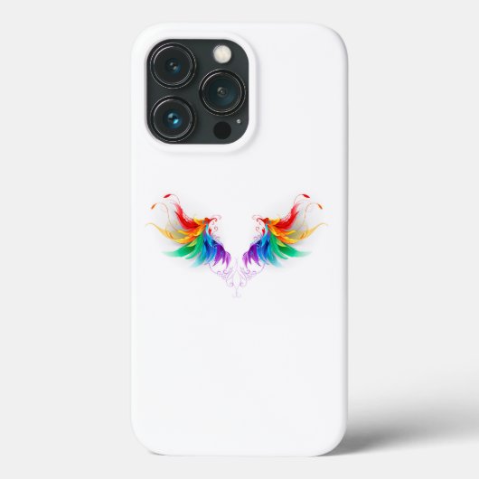Coques Case-Mate iPhone Ailes fluffy arc-en-ciel (Verso)