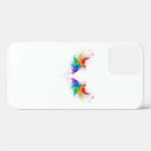 Coques Case-Mate iPhone Ailes fluffy arc-en-ciel (Verso (horizontal))