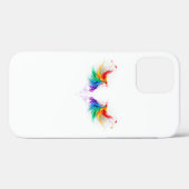 Coques Case-Mate iPhone Ailes fluffy arc-en-ciel (Verso (horizontal))
