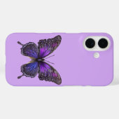 Coques Case-Mate iPhone Ailes rides : Papillon pourpre (Verso (horizontal))