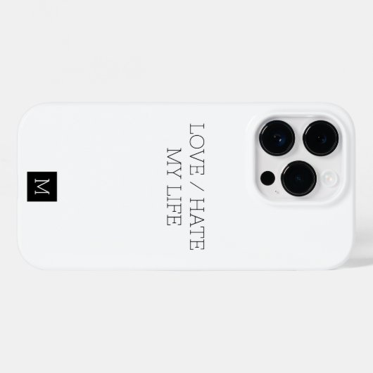 Coques Case-Mate iPhone Aimer/haïr ma vie (Verso (horizontal))