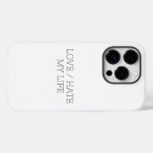 Coques Case-Mate iPhone Aimer/haïr ma vie (Verso (horizontal))