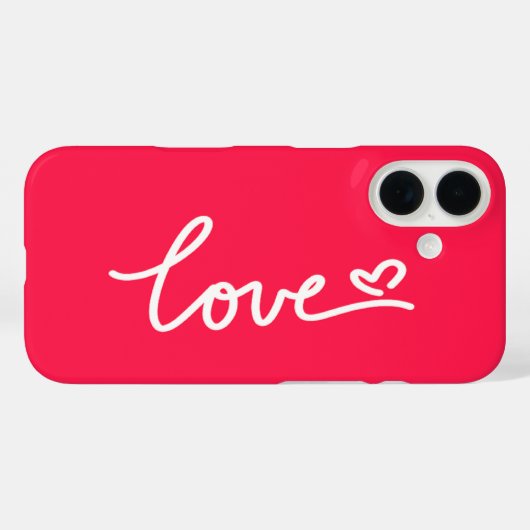 Coques Case-Mate iPhone Aimer texte blanc sur rose (Verso (horizontal))