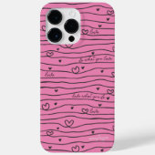 Coques Case-Mate iPhone Aimez ce que vous faites avec les coeurs et rayure (Verso)