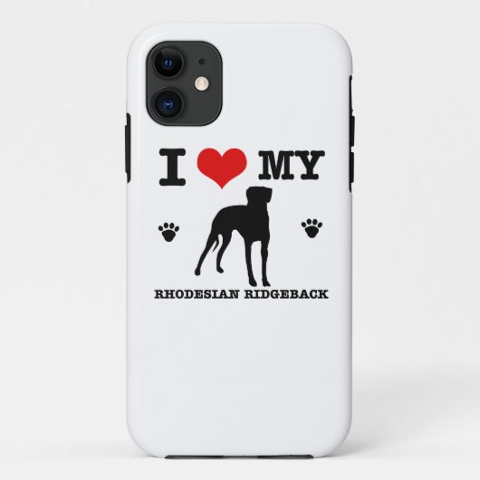 Coques Case-Mate iPhone Aimez mon Rhodesian Ridgeback (Dos)