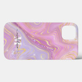 Coques Case-Mate iPhone Aire D'Iridescente En Marbre De Cristal Rose Et Vi (Verso (horizontal))