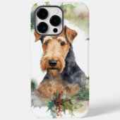 Coques Case-Mate iPhone Airedale Christmas Wreath Festive Pup (Verso)