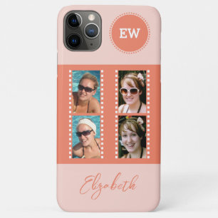Case-Mate iPhone Case Ajouter 4 photos initiales et nom orange et blanc