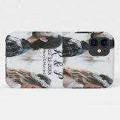 Coques Case-Mate iPhone Ajouter couple photo merisier marié ajouter date a (Dos (Horizontal))