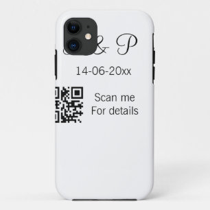 Case-Mate iPhone Case Ajouter le nom du couple date année QR code ici ma