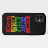 Coques Case-Mate iPhone Ajouter le nom Eat Sleep Scooter Répéter (Dos (Horizontal))