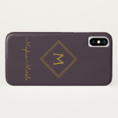 Coques Case-Mate iPhone Ajouter le nom Personnalisé Moderne Élégant Or Sim (Dos (Horizontal))