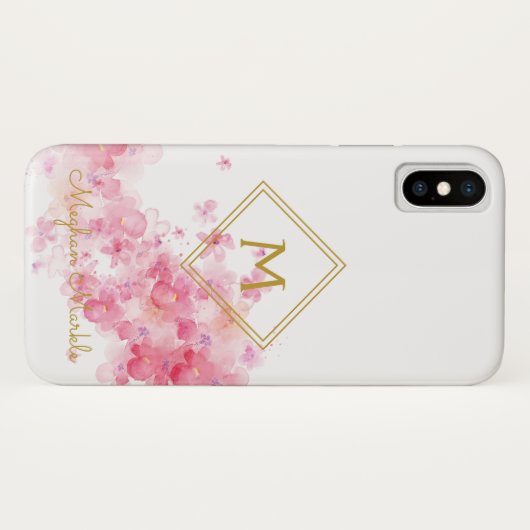 Coques Case-Mate iPhone Ajouter le nom Personnalisé Moderne Simple Cute Fl (Dos (Horizontal))