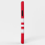 Coques Case-Mate iPhone Ajouter les initiales et le nom rayé blanc et roug (Dos/Droite)