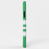 Coques Case-Mate iPhone Ajouter les initiales et le nom rayé blanc et vert (Dos/Droite)