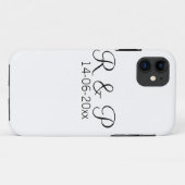 Coques Case-Mate iPhone Ajouter monogramme du nom du couple ajouter date a (Dos (Horizontal))