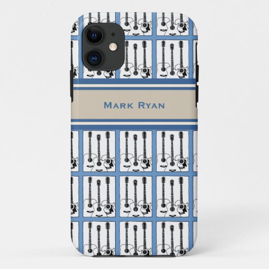 Coques Case-Mate iPhone ajouter nom guitare motif de musique (Dos)