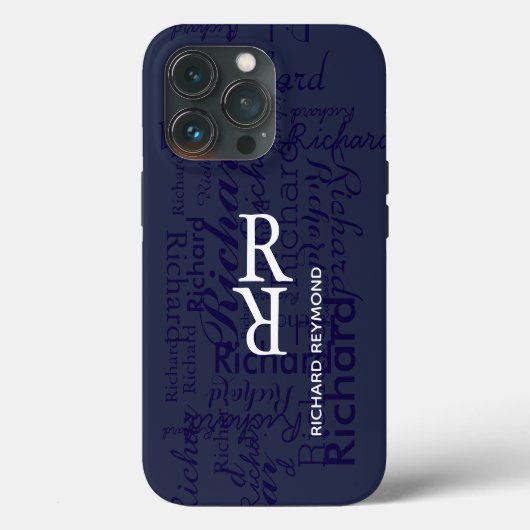 Coques Case-Mate iPhone ajouter nom/initiale pour obtenir un bleu personna (Verso)
