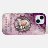 Coques Case-Mate iPhone Ajouter Photo & Texte Elegant Classy Marble violet (Verso (horizontal))