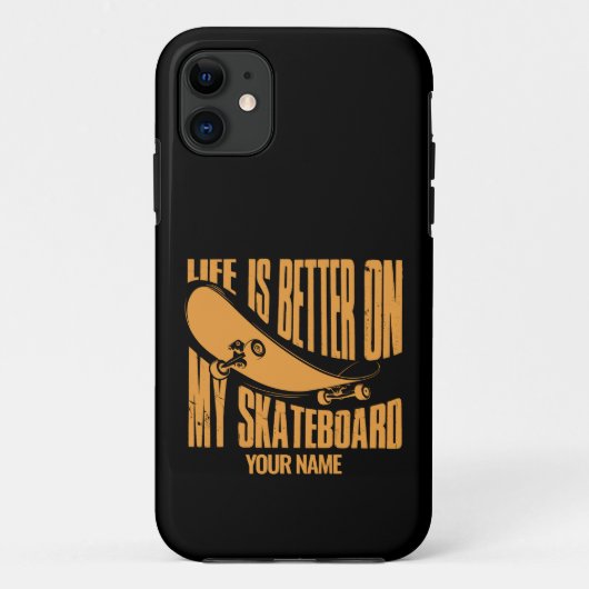 Coques Case-Mate iPhone Ajouter un nom La vie est meilleure sur mon skateb (Dos)