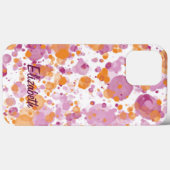 Coques Case-Mate iPhone Ajouter un nom Texte à Orange Violet Abstrait Écla (Verso (horizontal))