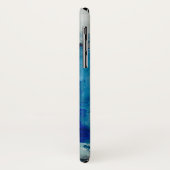 Coques Case-Mate iPhone Ajouter vos initiales | Terrain Abstrait - Bleu (Dos/Gauche)