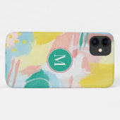 Coques Case-Mate iPhone Ajouter votre initiale | Abstrait visage frais (Dos (Horizontal))