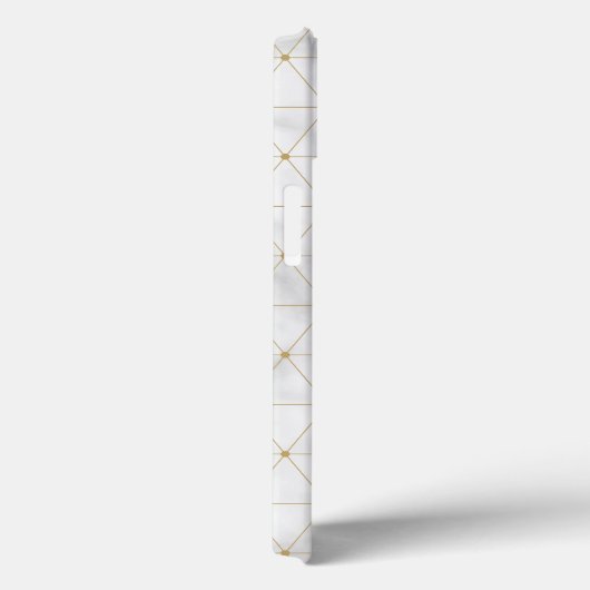 Coques Case-Mate iPhone Ajouter votre initiale | Marbre blanc géométrique (Verso / Droite)